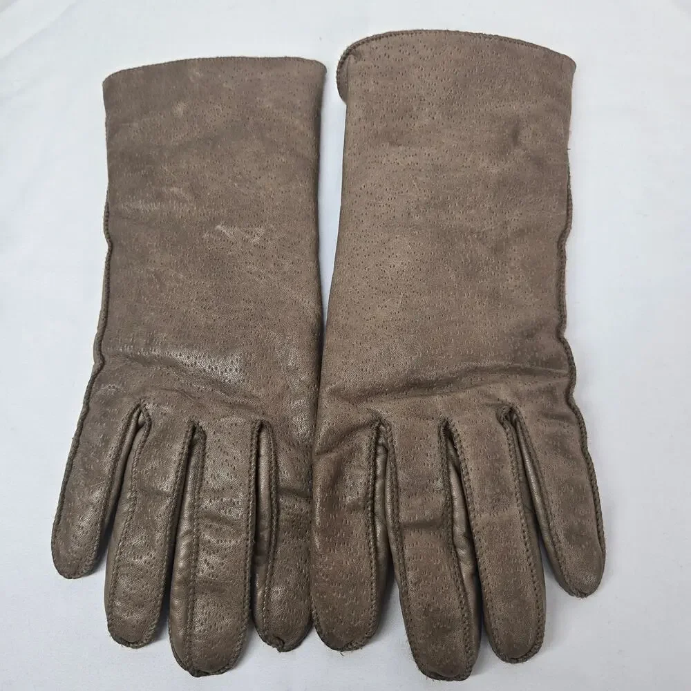 Fownes Gloves Vintage 90s Brown Leather Thinsulate Lining Women's Large